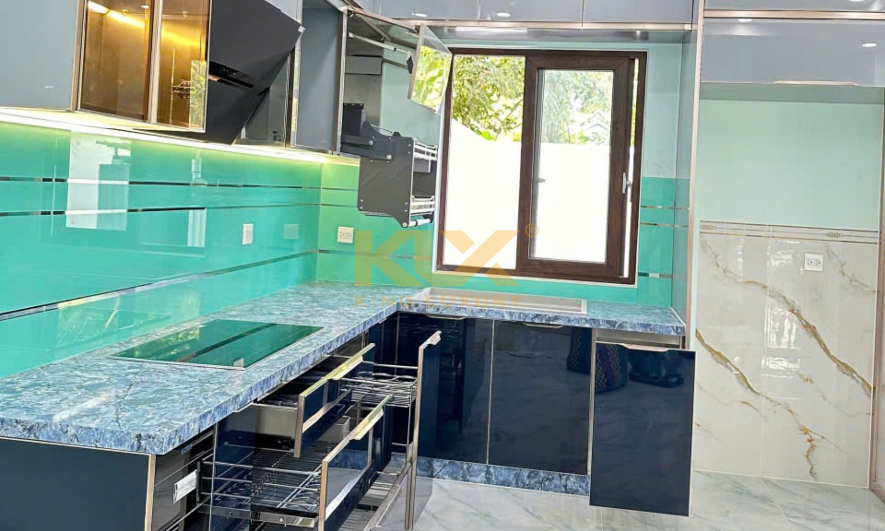 Thi công tủ bếp nhà anh Trung