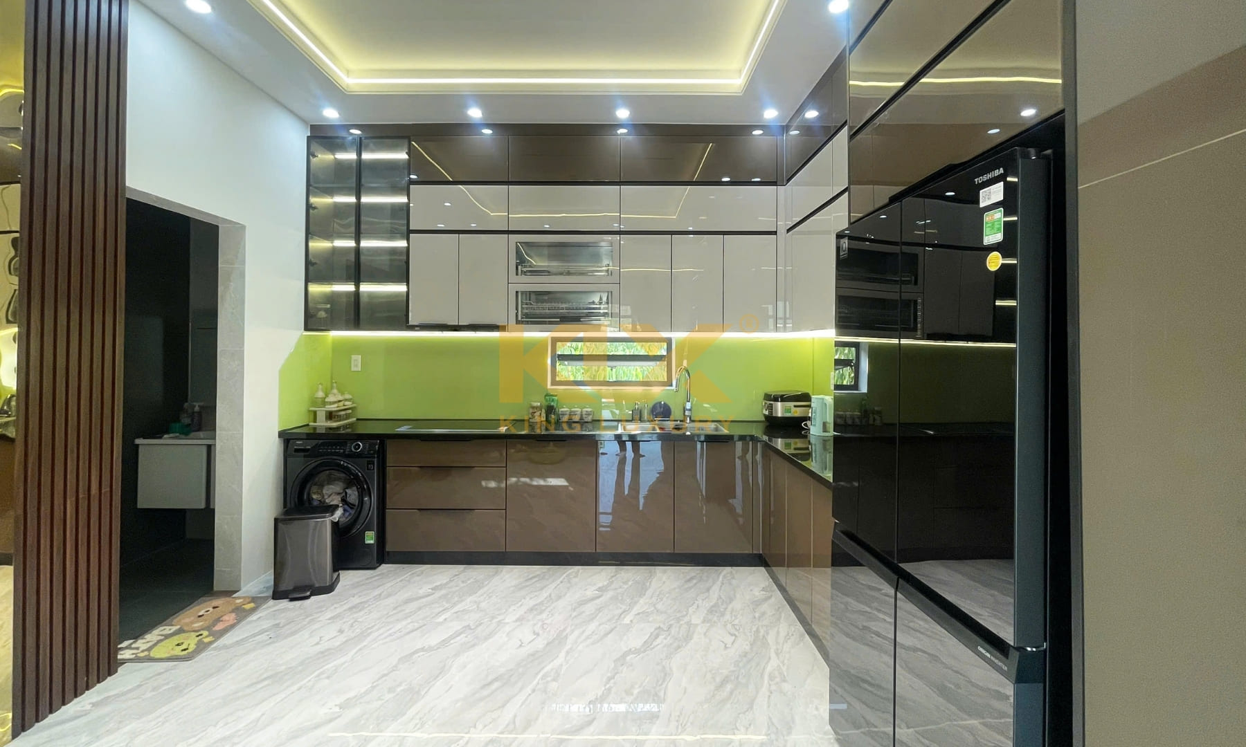 Thi công tủ bếp nhà anh Quế