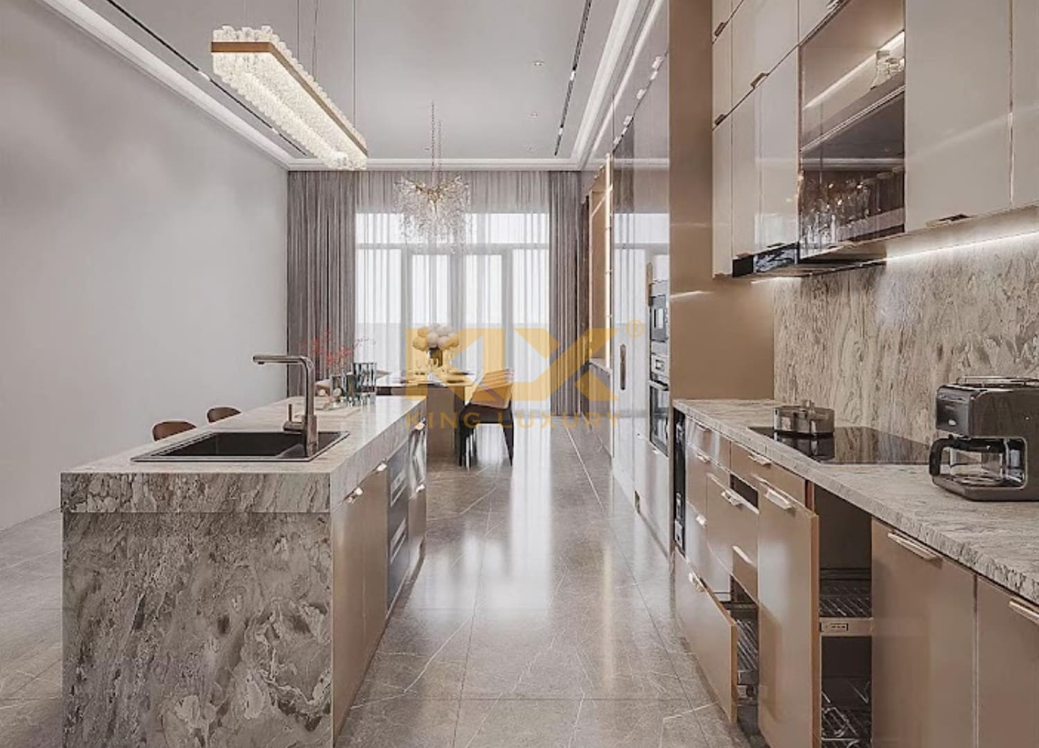Mẫu thiết kế tủ bếp A