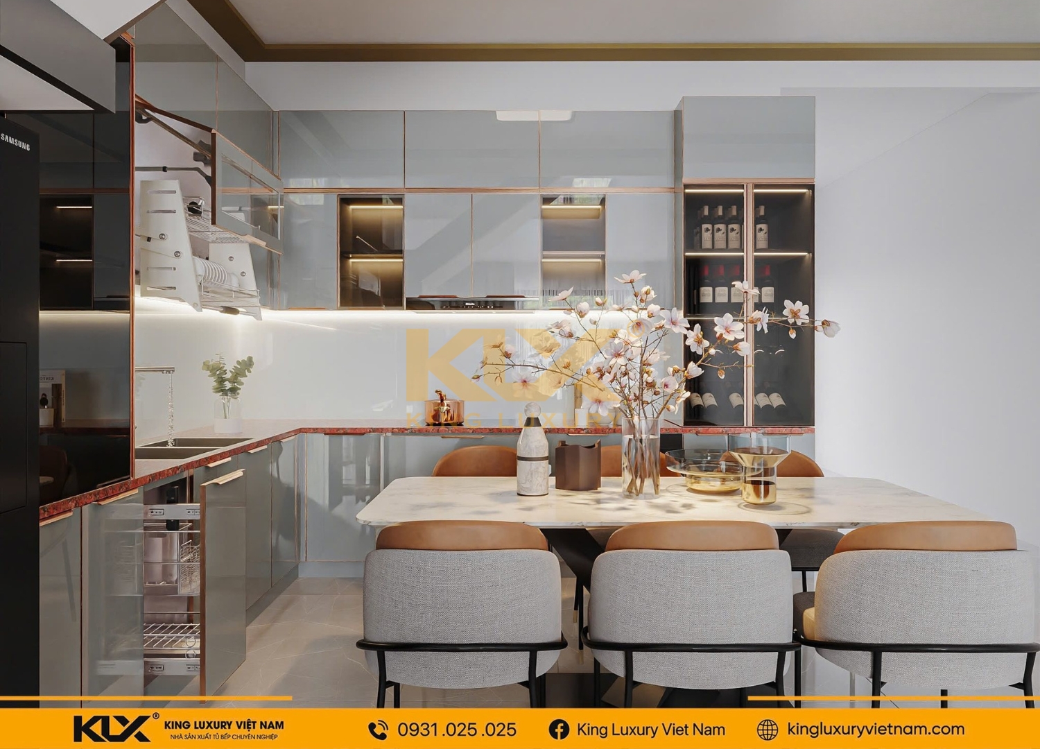 Mẫu thiết kế tủ bếp nhà chú Thuận