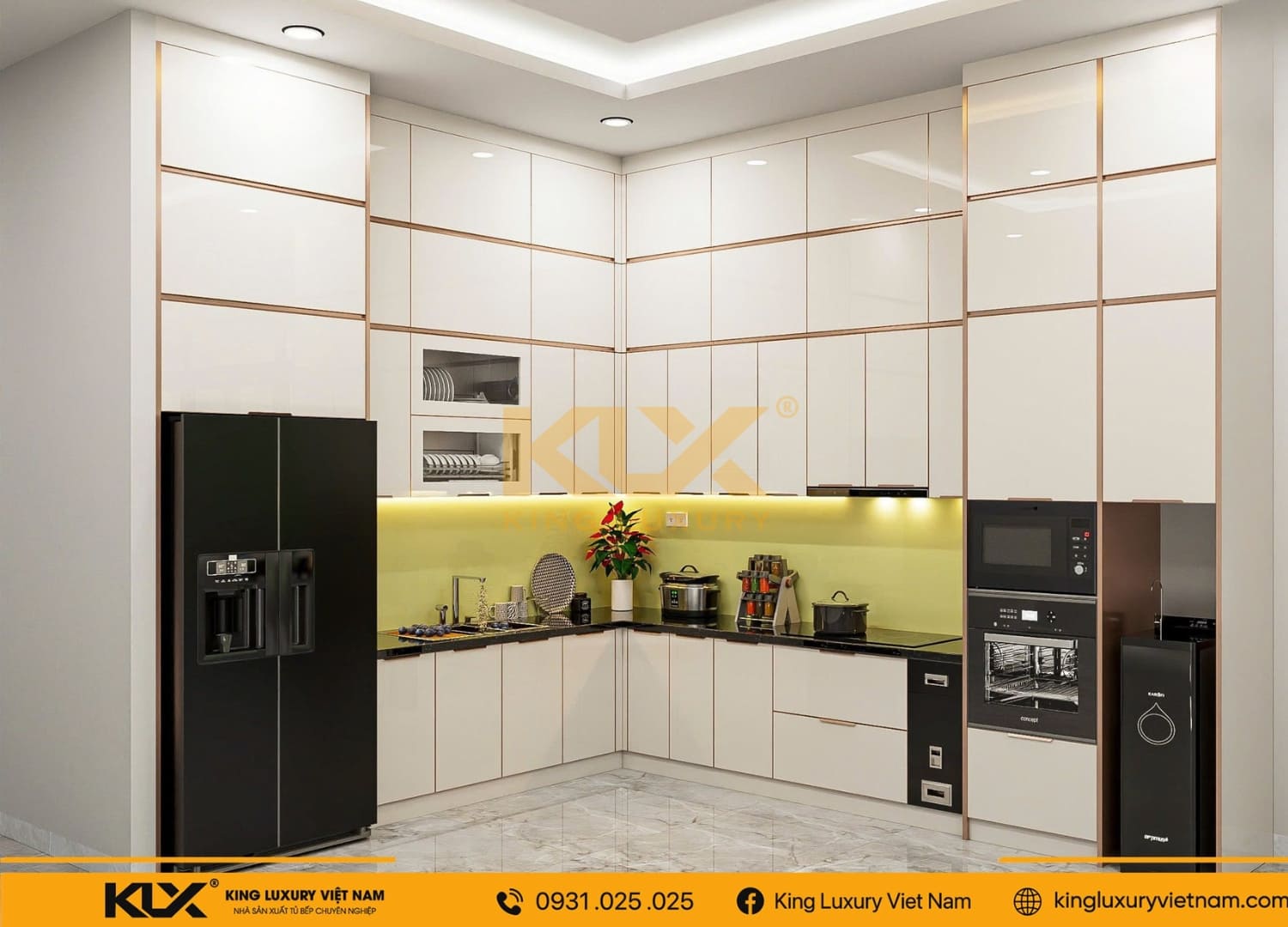 Mẫu thiết kế tủ bếp nhà anh Huy