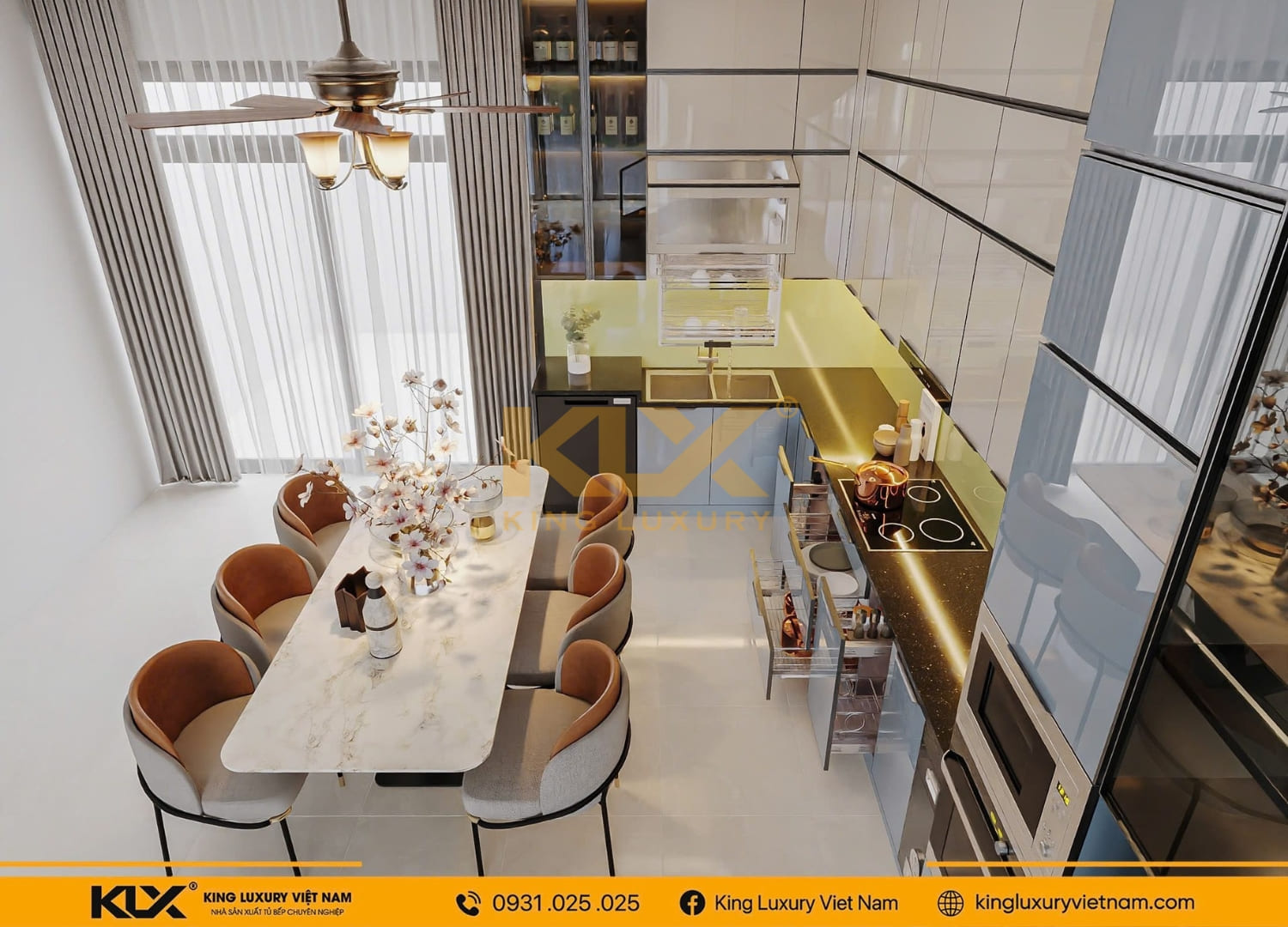Mẫu thiết kế tủ bếp nhà anh Phong