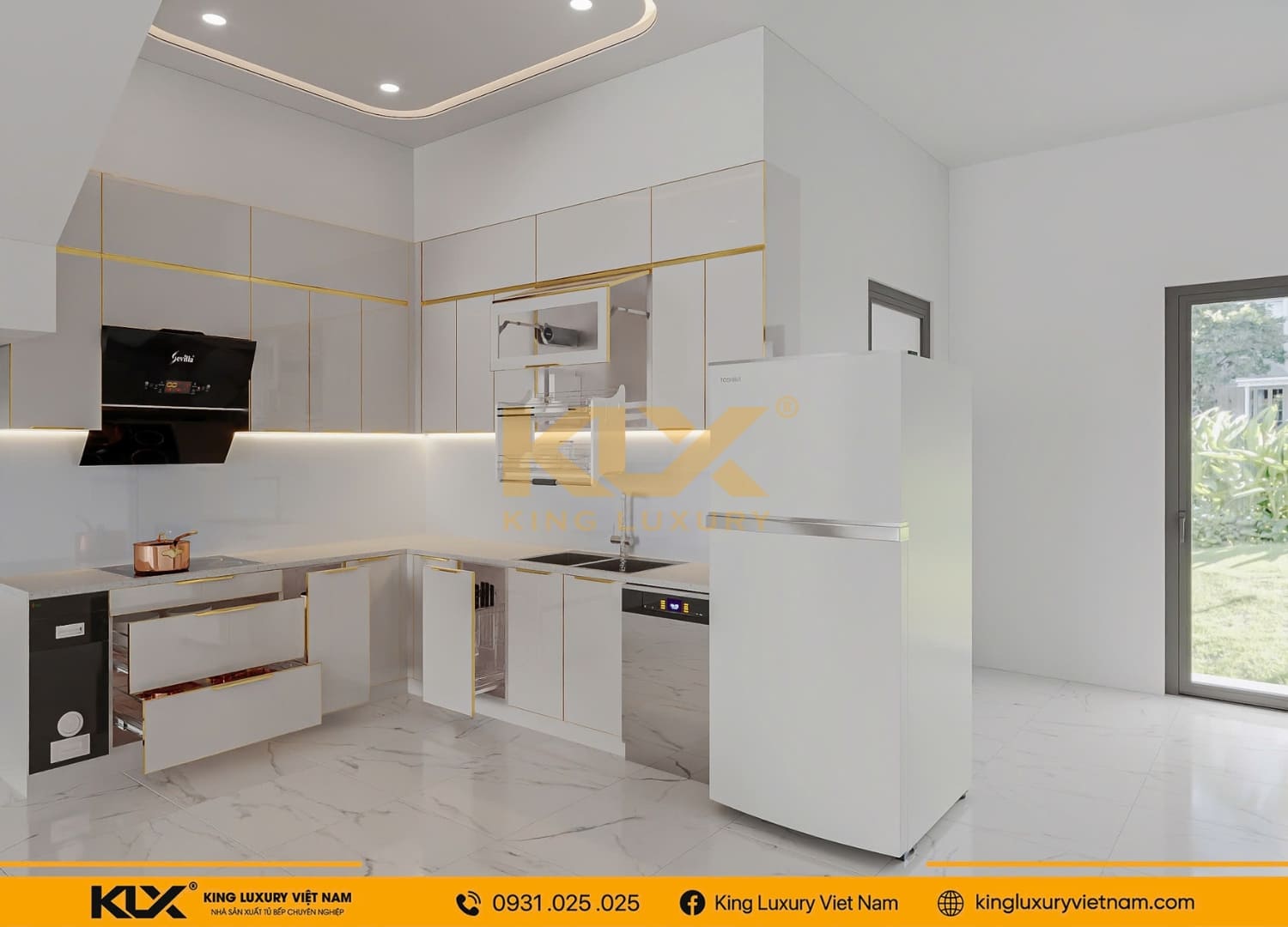 Mẫu thiết kế tủ bếp nhà anh Tú